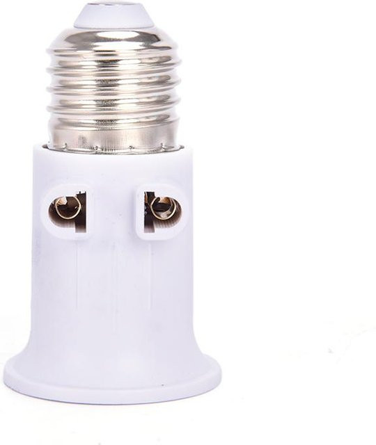 Feuerfester E27 Glühbirnen-Adapter von Thoughtful Face als Lampenfassung zur Sockel-Konvertierung in Weiß - Bild 1
