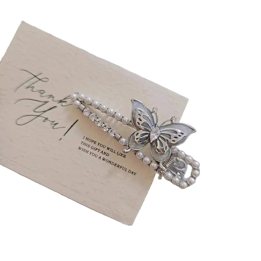 HIYAYZ Haarspange Schmetterling, Perlen, Strass, Damen - Bild 2
