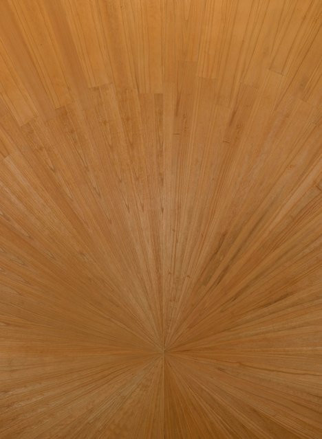 Arte International Mural Sunburst Desert Sun Wanddekoration in Orange und Braun aus Holz - Bild 1