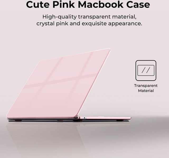 EooCoo Schutzhülle für MacBook Air 13 Zoll (Modelle 2022-2025) in Crystal Pink - Bild 1