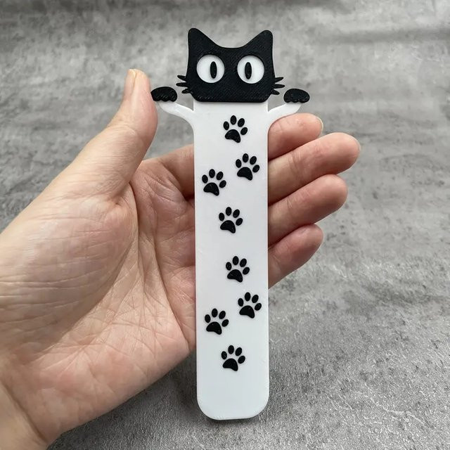 Acryl-Lesezeichen mit schwarzer Katze für Katzenliebhaber und Leser - Bild 1