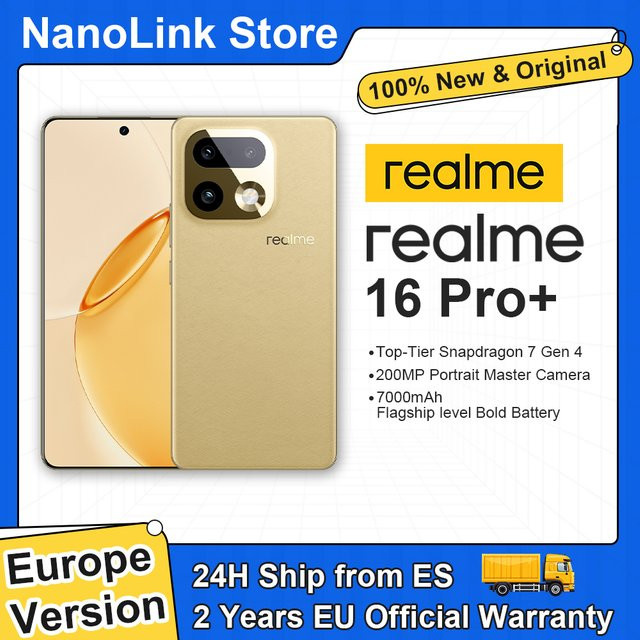 realme 16 Pro Plus 5G Smartphone mit 200MP Kamera, 7000mAh Akku, Snapdragon 7 Gen 4, 6,8 Zoll AMOLED 144Hz Gebogener Bildschirm und NFC - Bild 1