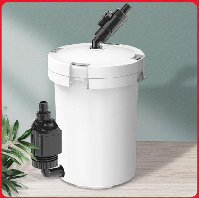 Alloet Aquarium-Filterbehälter in Weiß mit Schwamm-Ersatzzubehör, leiser externer Kanister-Filter, Breite: 33,0 cm, Tiefe: 18,5 cm - Bild 1