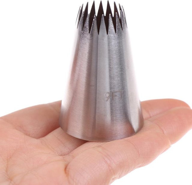 Houspace Spritzbeutel aus Edelstahl mit Sterntülle für Gebäck und Kuchendekoration, Grau/Silber - Bild 1