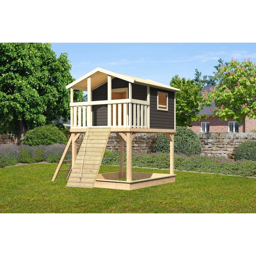 Karibu Stelzenhaus Benjamin in Terragrau B/H/T: 198 x 309 x 244 cm - Bild 2