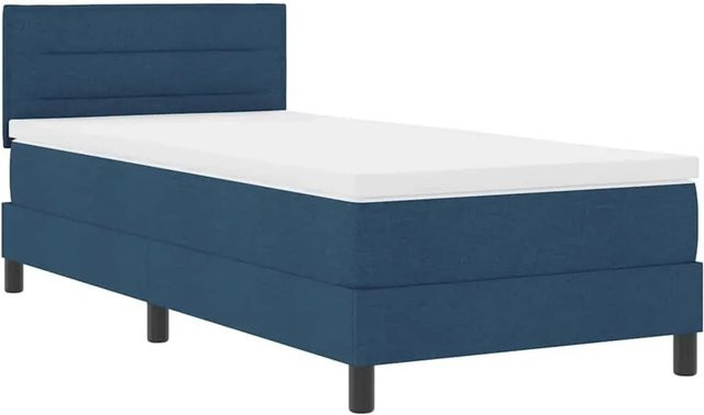 vidaXL Boxspringbett mit Matratze in Blau aus Stoff, B/T/H: 100 x 200 x 88 cm - Bild 1