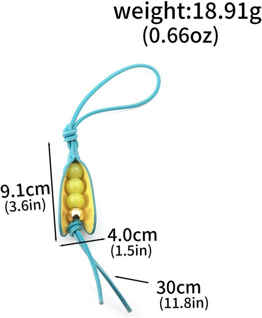 Taschenanhänger Erbsen, Grünes Gemüse, Echtes Leder, Damen Herren, Unisex - Bild 1