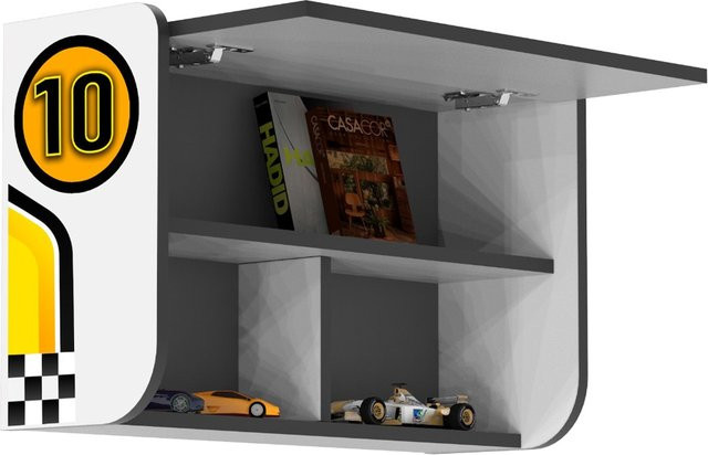 Aileenstore Wandregal mit Klappe für das Kinderzimmer in Weiß - Bild 1
