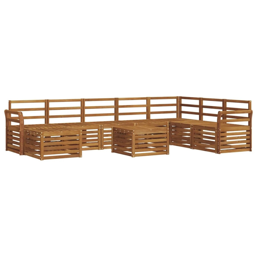vidaXL Sofagarnitur aus Massivholz Akazie in Natur Braun mit Latten-Design und modernem Stil - Bild 2