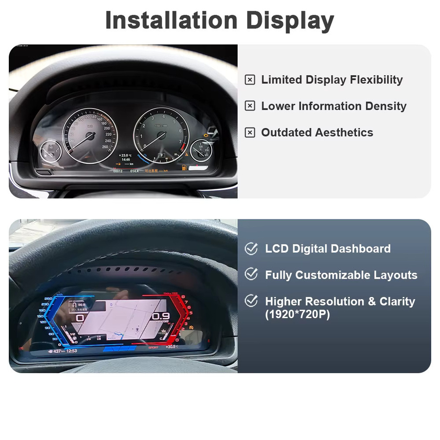AUTOTOP 11 Zoll Digitales Instrumentenpanel mit Linux und Wireless Carplay für BMW Z4 E89 2009-2016, Schwarz - Bild 2