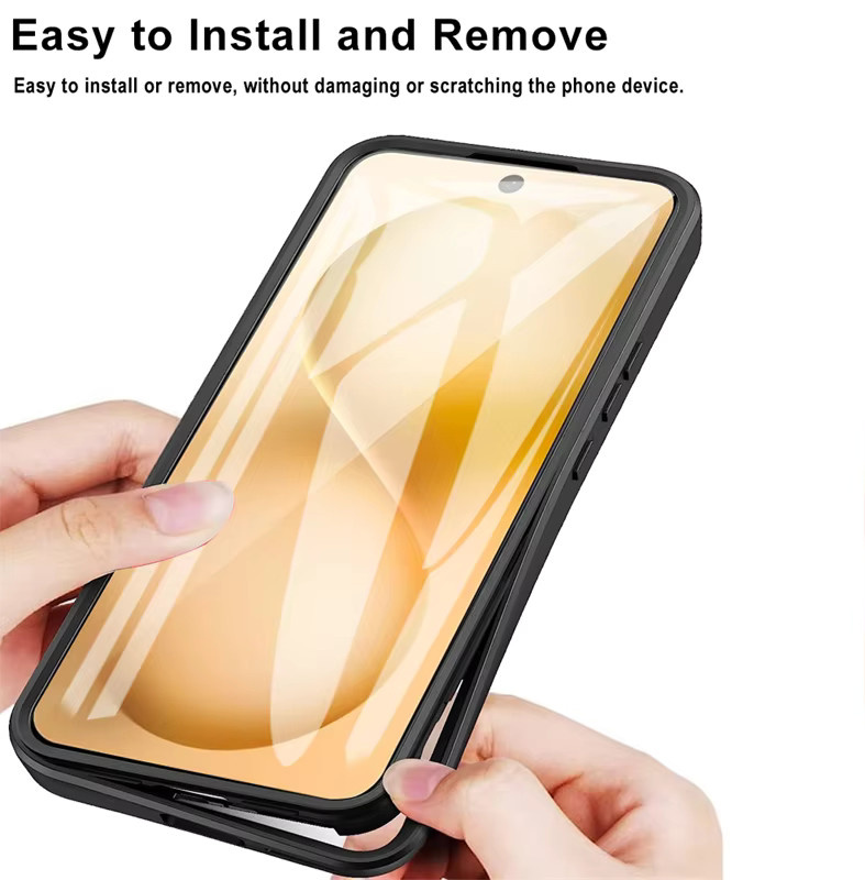 3in1 360 Grad Schutzhülle für Vivo V60 Pro V60 Lite V60 Y21D Y31 Y76S Y75 Y55 5G mit HD Displayschutz und transparenter Rückseite aus PC und TPU - Bild 4