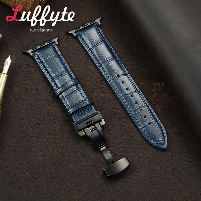 luffyte Uhrenarmband Leder, Bambusmuster, Herren - Bild 1