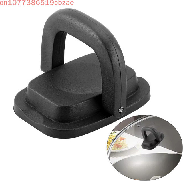 Hoeaden Faltbarer Topfdeckel-Knopfgriff in Schwarz aus Metall, verbrühungshemmend für Glas- und Stahldeckel - Bild 1