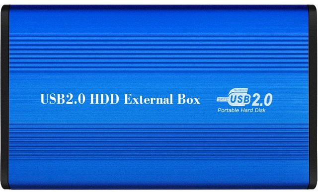 TOMTOP JMS USB 2.0 zu IDE Festplattengehäuse für 2,5 Zoll Festplatten in Blau - Bild 1