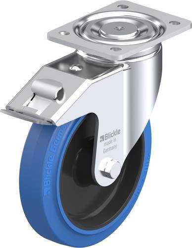 Blickle Lenkrolle LH-POEV 200R-FI-SB mit Feststeller in Schwarz-Blau, Rad-Durchmesser: 20 cm, Tragfähigkeit: 500 kg - Bild 1