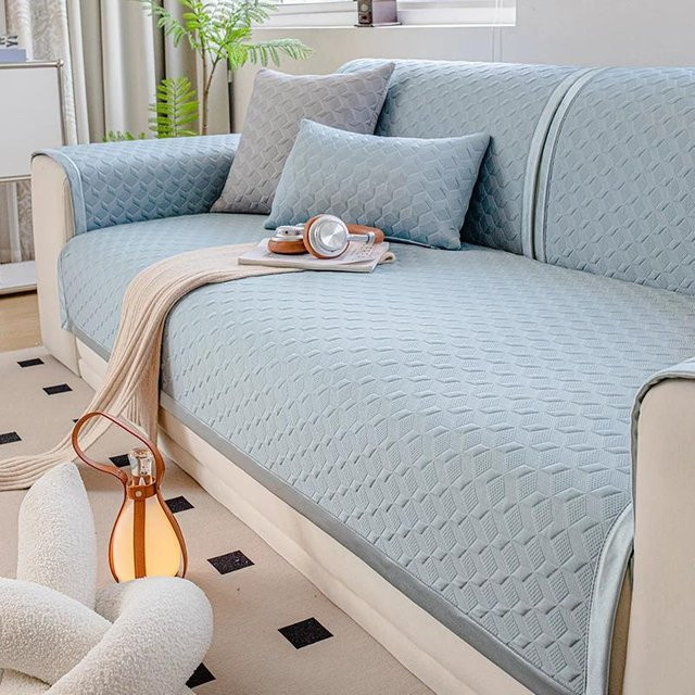 Rutschfester Sommer Sofa Mattenbezug für Wohnzimmer und Haustiere, Blau, Breite: 30 cm, Tiefe: 50 cm - Bild 1