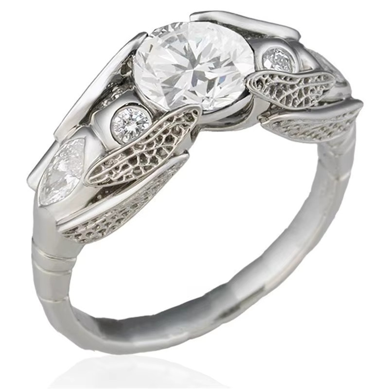 YoYo Ring, versilbert, Libellenmuster, Zirkonia, Damen - Bild 3