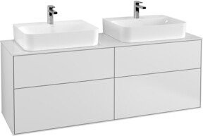 Villeroy & Boch Finion Waschtischunterschrank mit Wandbeleuchtung und integrierten Schubladen, Weiß lackiert, B: 160 cm, T: 60,3 cm - Bild 1