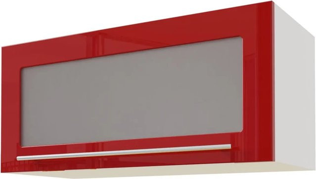 Feldmann-Wohnen Klapphängeschrank Brerra W4BS/80 WKF in Weiß und Karminrot Hochglanz, B/T/H: 80 x 32,5 x 36 cm - Bild 1
