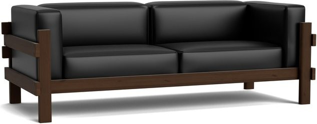 Normann Copenhagen Kube 3-Sitzer Sofa mit Lederbezug und Massivholzrahmen in Schwarz und Braun - Bild 1