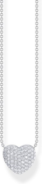 Thomas Sabo Herz-Kette, 925 Silber, Zirkonia, Damen, 40-45 cm - Bild 1