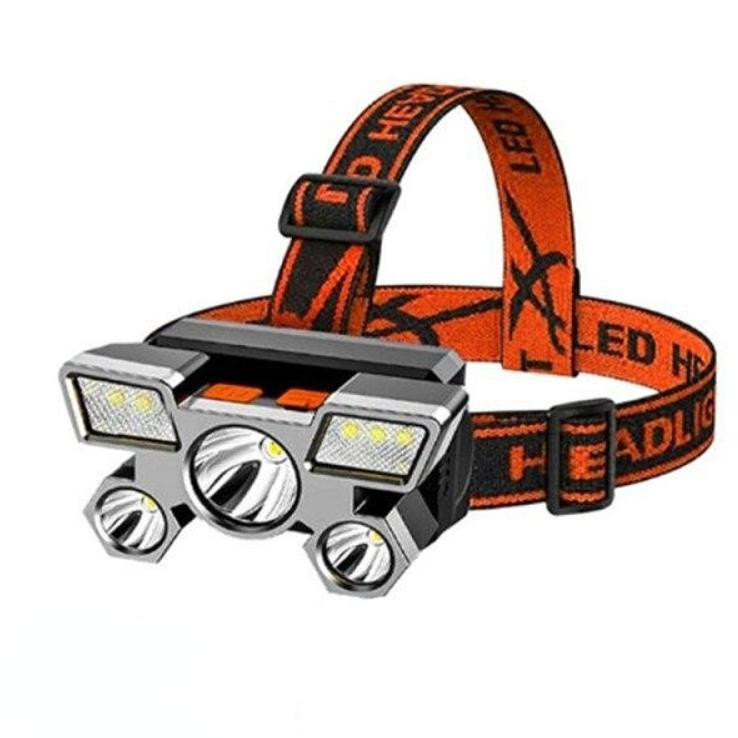 Wiederaufladbarer LED-Scheinwerfer mit 5 Lichtern in Blau für Outdoor und Nachtfischen - Bild 2