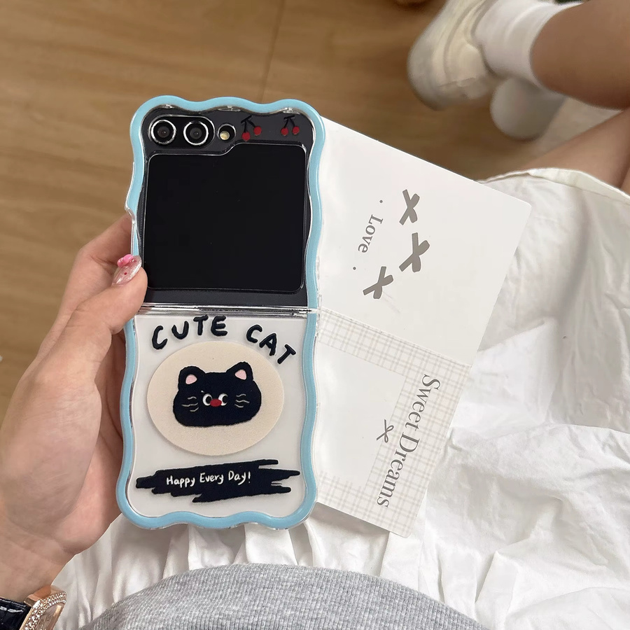 Koreanische Englisch Katze Handyhülle mit Lanyard für Samsung Galaxy Z Flip7, Z Flip6, Z Flip5, Z Flip4 und Z Flip3 - Bild 5