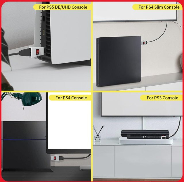 ALLOYSEED Schutzschalter-Adapter Stromausfallschutzvorrichtung in Weiß für PS5, PS4, PS3 und Xbox Series X - Bild 1