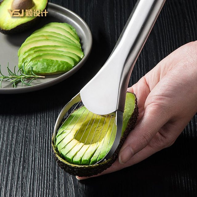 Big Tree Home Furnishings Avocado-Messer aus Edelstahl in Weiß und Silber zum Schneiden von Obst und Drachenfrucht - Bild 1