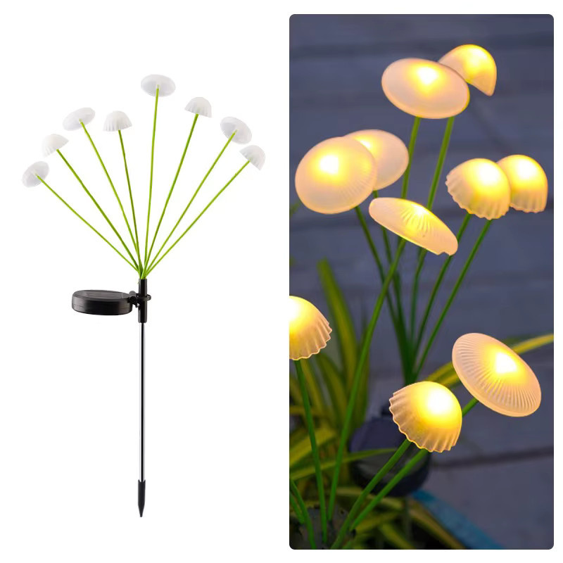 Shenzhi Tech Solar Jellyfish Bodenleuchten mit 6/8 LEDs in Weiß – Automatische LED Gartenbeleuchtung für den Außenbereich mit Dämmerungssensor - Bild 4