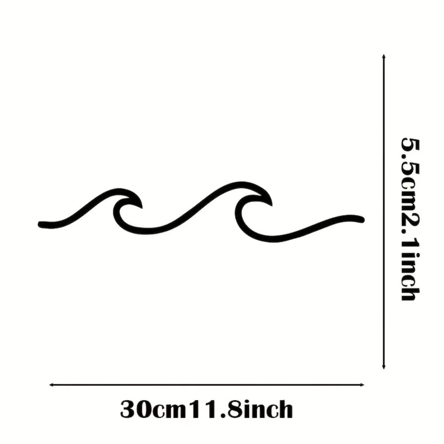 HelloYoung Metall-Wandkunst in Schwarz mit abstraktem Wellen-Design und geometrischen Linien für eine minimalistische Dekoration - Bild 2