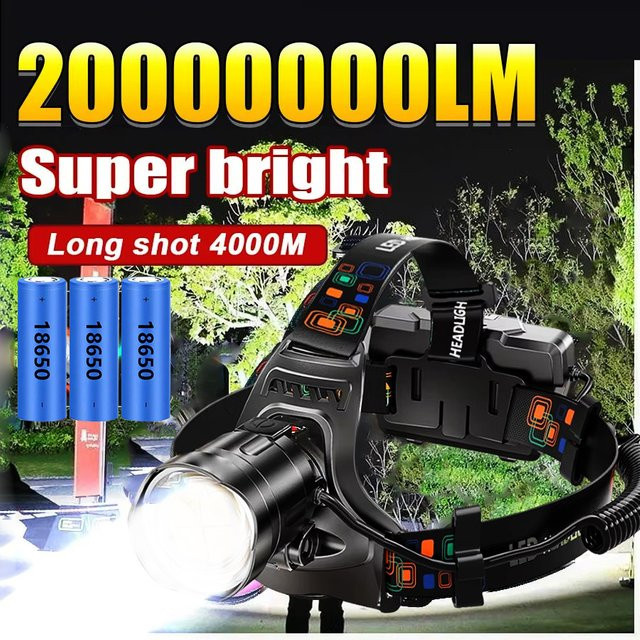 KENSUN LED Stirnlampe wiederaufladbar in Schwarz - Bild 1