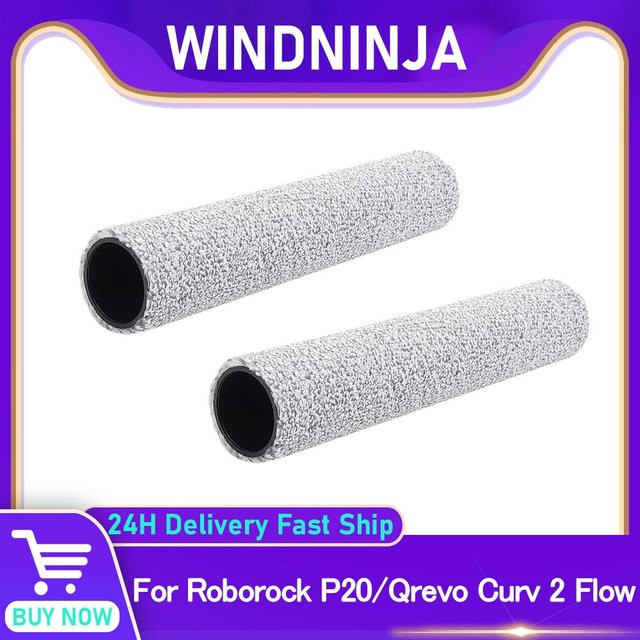 Roborock Ersatz-Rollenmopp für Qrevo Curv, Qrevo Flex, Qrevo Master, Qrevo Pro, Qrevo S, Qrevo, Curv, 2 Flow, P20 Roboterstaubsauger, zylindrischer waschbarer Mopptuch-Ersatz - Bild 1