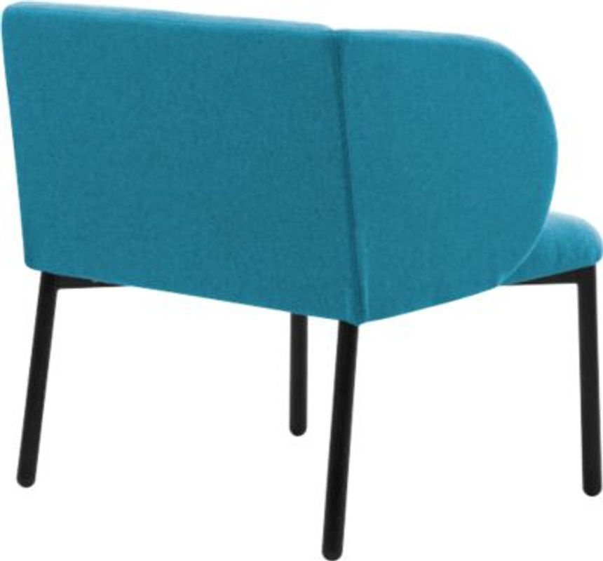 Leyform LIV Empfangssessel mit Stahlrohrgestell und Stoffbezug in Petrol Melange, B: 73 cm, T: 62 cm, H: 74 cm - Bild 2
