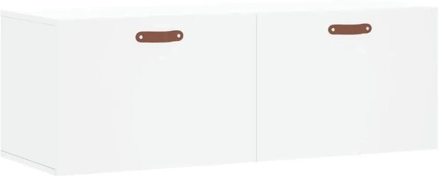 vidaXL Wandschrank Weiß aus Holzwerkstoff mit Scharniertüren B/T/H: 100 x 36,5 x 35 cm - Bild 1