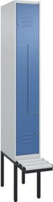 C+P Z-Spind Classic PLUS Sitzbank mit 2 Fächern und Zylinderschloss, auskragendes Design, Kunststoff-Sitzfläche, B/T/H: 212,0 x 30,0 x 81,5 cm - Bild 1
