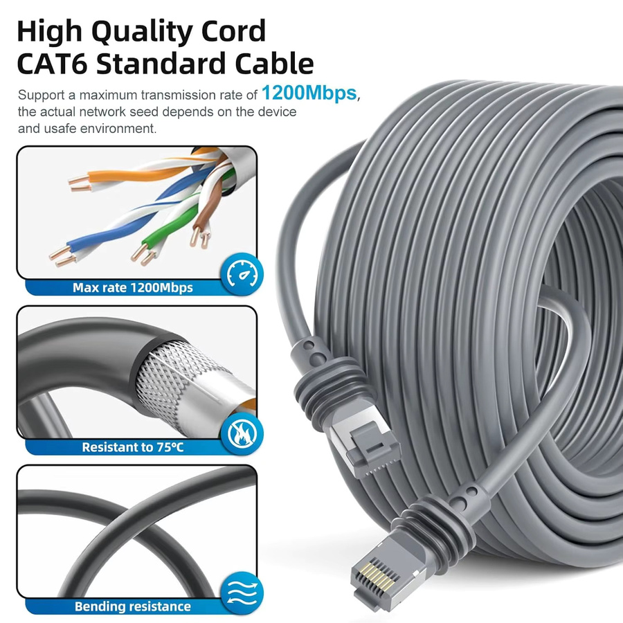 Starlink Gen 3 Ersatz-Standard-V3-Kabel, wasserdichtes Ethernet-LAN-Kabel in Grau - Bild 4