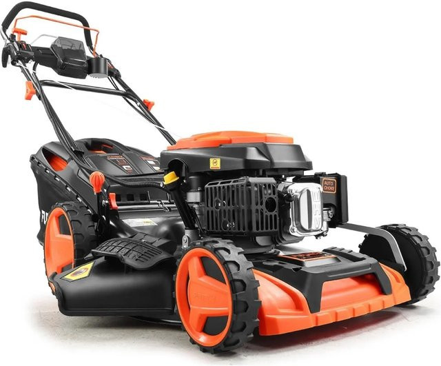FUXTEC Rasenmäher FX-RM5196eSPRO in Schwarz-Orange mit 50 cm Schnittbreite, 60 l Fangkorb, Mulchfunktion und Elektrostart - Bild 1