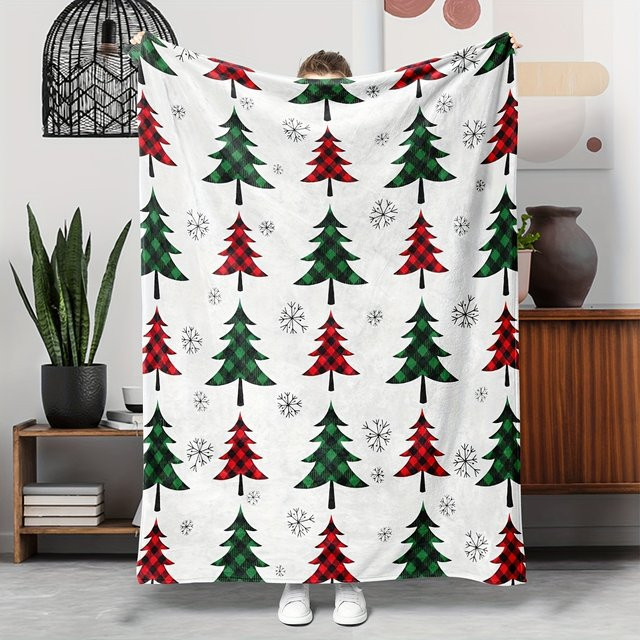 Böhmische Weihnachtsflanell-Decke im Landhausstil für Erwachsene - Bild 1