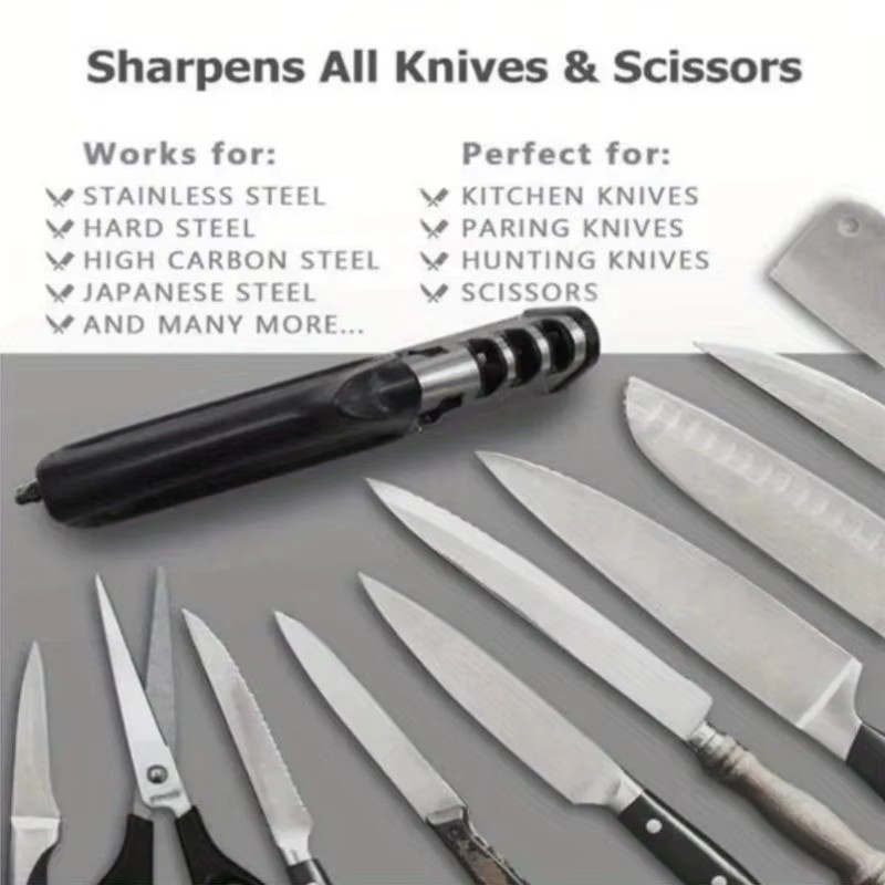 DUTRIEUX 4-in-1 Messer- und Scherenschärfer in Schwarz aus ABS-Kunststoff mit rutschfester Basis - Bild 5