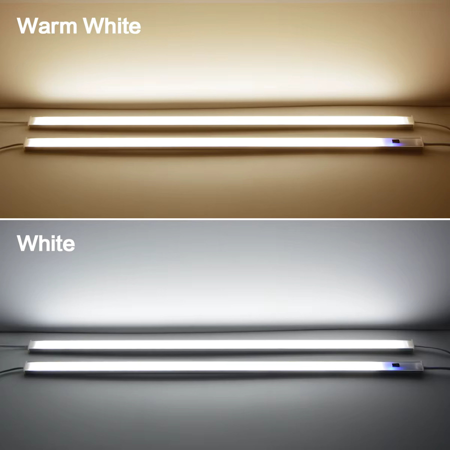 Lcamaw LED Unterbauschrank-Sensorleuchte in Weiß, verbindbare COB-Möbelbeleuchtung mit Handbewegungssensor aus Aluminium für Küche und Tisch - Bild 2