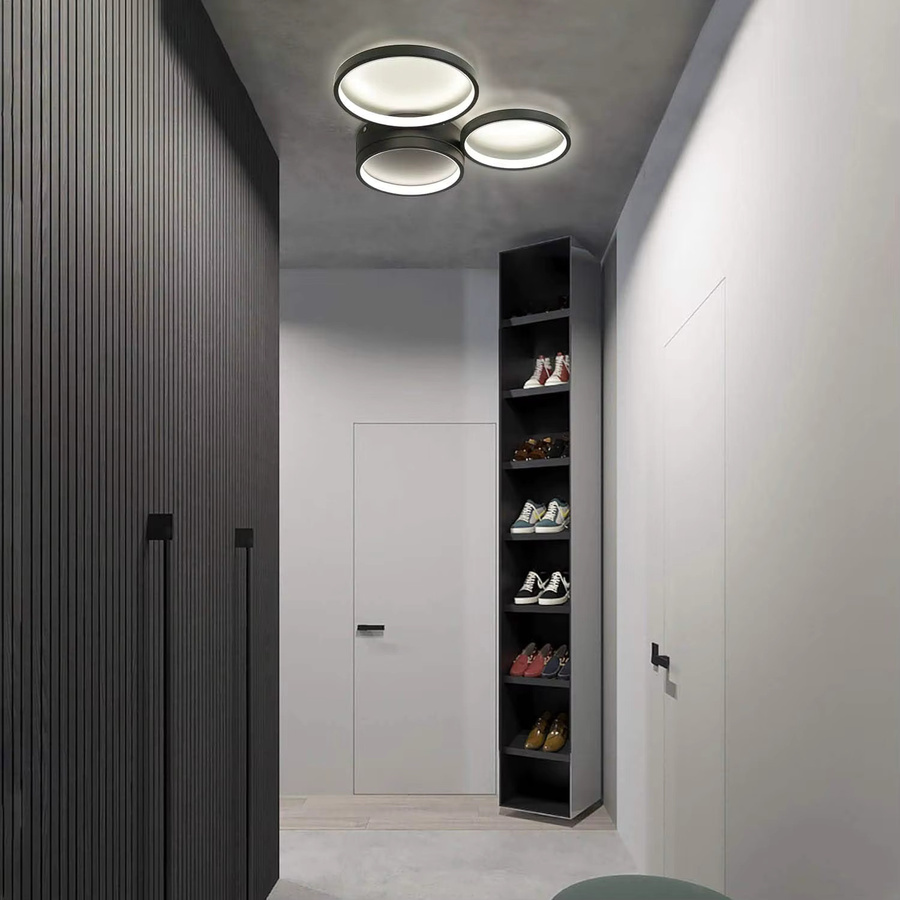 Nettlife LED Deckenlampe in Schwarz mit modernem Ring Design, dimmbar mit Fernbedienung, 38W - Bild 6