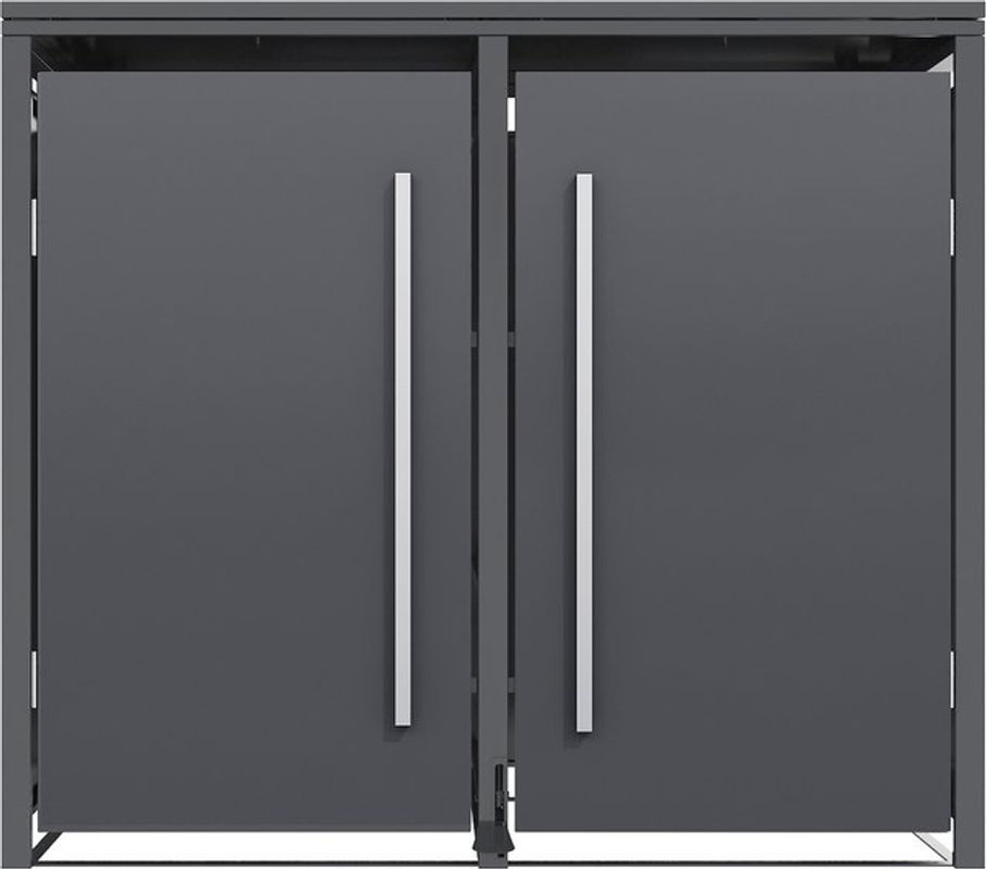 Westmann Mülltonnenbox Pedura 2 für 2x 240L mit Fußpedal Anthrazit B/H/T: 132 x 116 x 80 cm - Bild 2