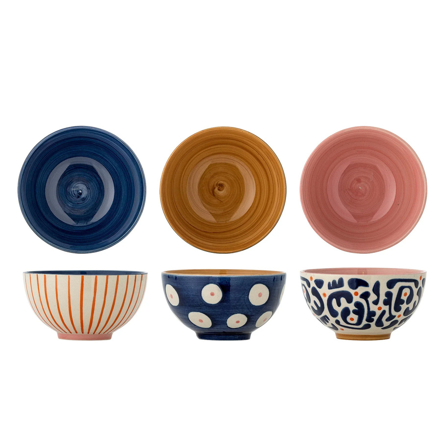Bloomingville Schüsselset Eviaya aus Steingut in Blau und Multicolour, 3er-Set - Bild 1
