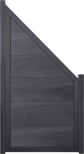 GroJaViento Sichtschutz Zaunelement BPC co-extrudiert in Steingrau mit Rahmen in Anthrazit, B/H: 90 x 180 cm - Bild 1