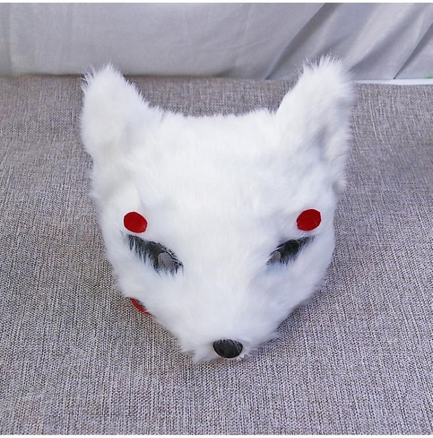 YIRAN Plüschfuchsmaske, Schneefuchs, ab 14 Jahren - Bild 1