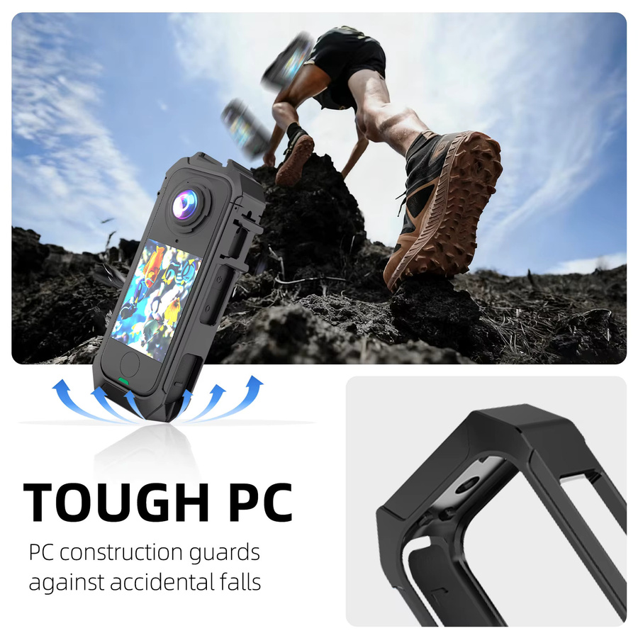 Insta360 X4 Air Schutzrahmen mit Dual Cold Shoe und magnetischem Schnellverschluss in Schwarz - Bild 2