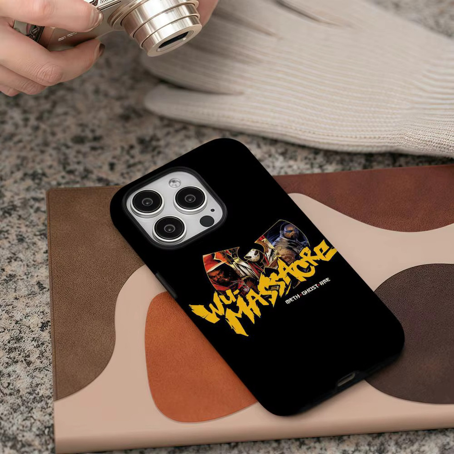 W-Wu T-Tang Clan22 Handyhülle für iPhone 17 16 15 14 13 12 Pro Max Plus glänzende HD-Doppelschicht-Flüssigkeitshartschale in Schwarz oder Weiß - Bild 5