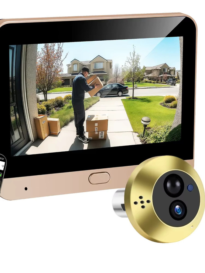 Tuya Smart Digitaler Türspion mit 3MP Kamera, 2,4G WLAN, Zwei-Wege-Audio und 140 Grad Weitwinkel in Gold - Bild 7