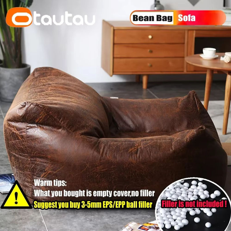 Otautau Sitzsack King Size für Erwachsene aus Retro Wildleder Leder in Braun - Bild 3